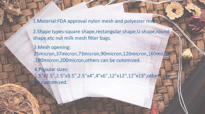  » sac en nylon de lait d'écrou de cordons du marché d'Amazone de la taille 10*12/sachet filtre lait d'écrou (rapport de FDA disponible)