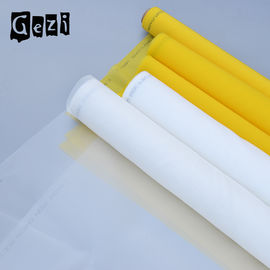 Chine Maille jaune blanche d'impression d'écran de polyester, maille de tissu d'écran en soie d'armure toile fournisseur